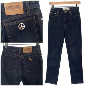 Vintage Moschino Womens Jeans Blue Denim Size 26 X 29 Designer Made in Italy Y2K